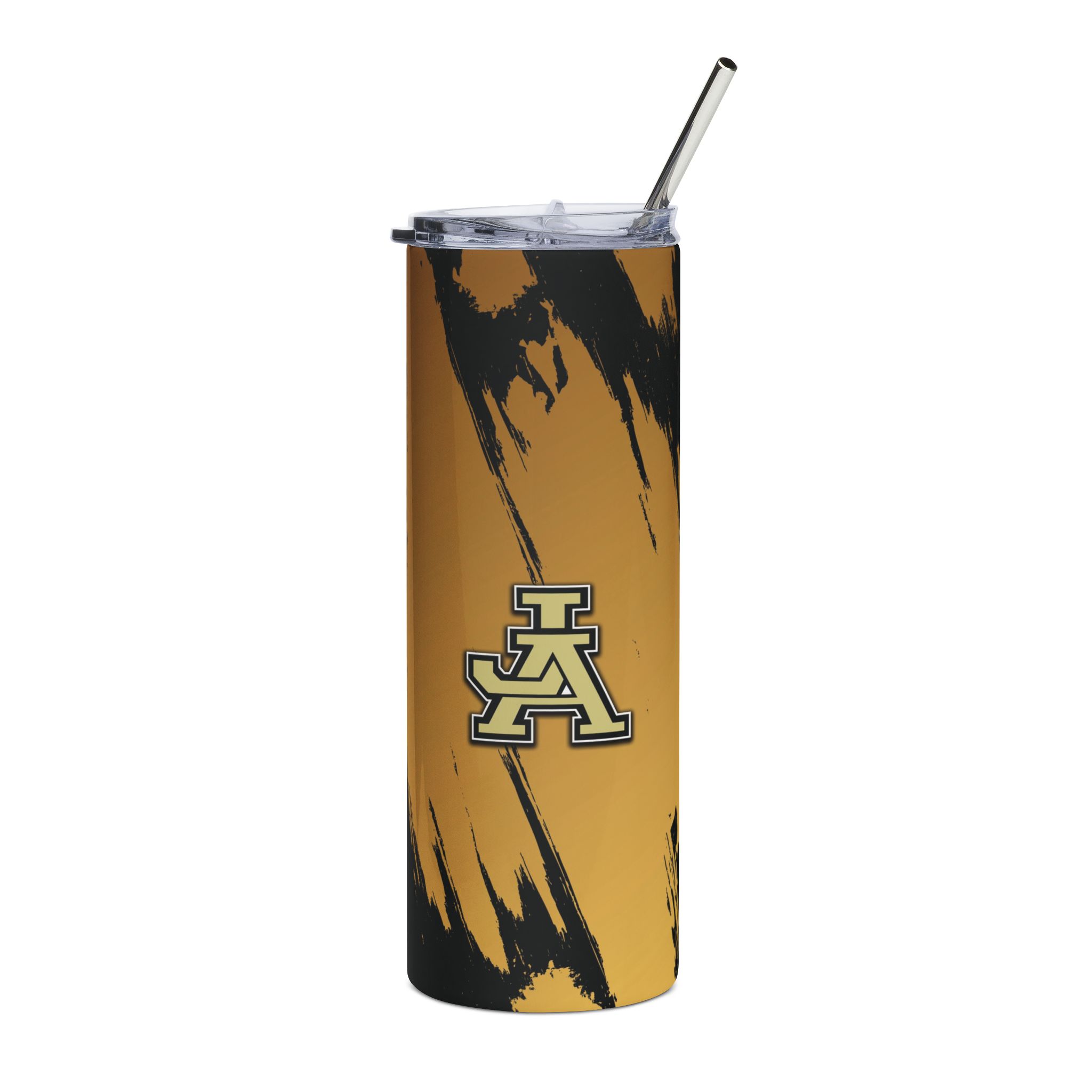 Mighty Black & Gold JA 20oz Tumbler with Straw