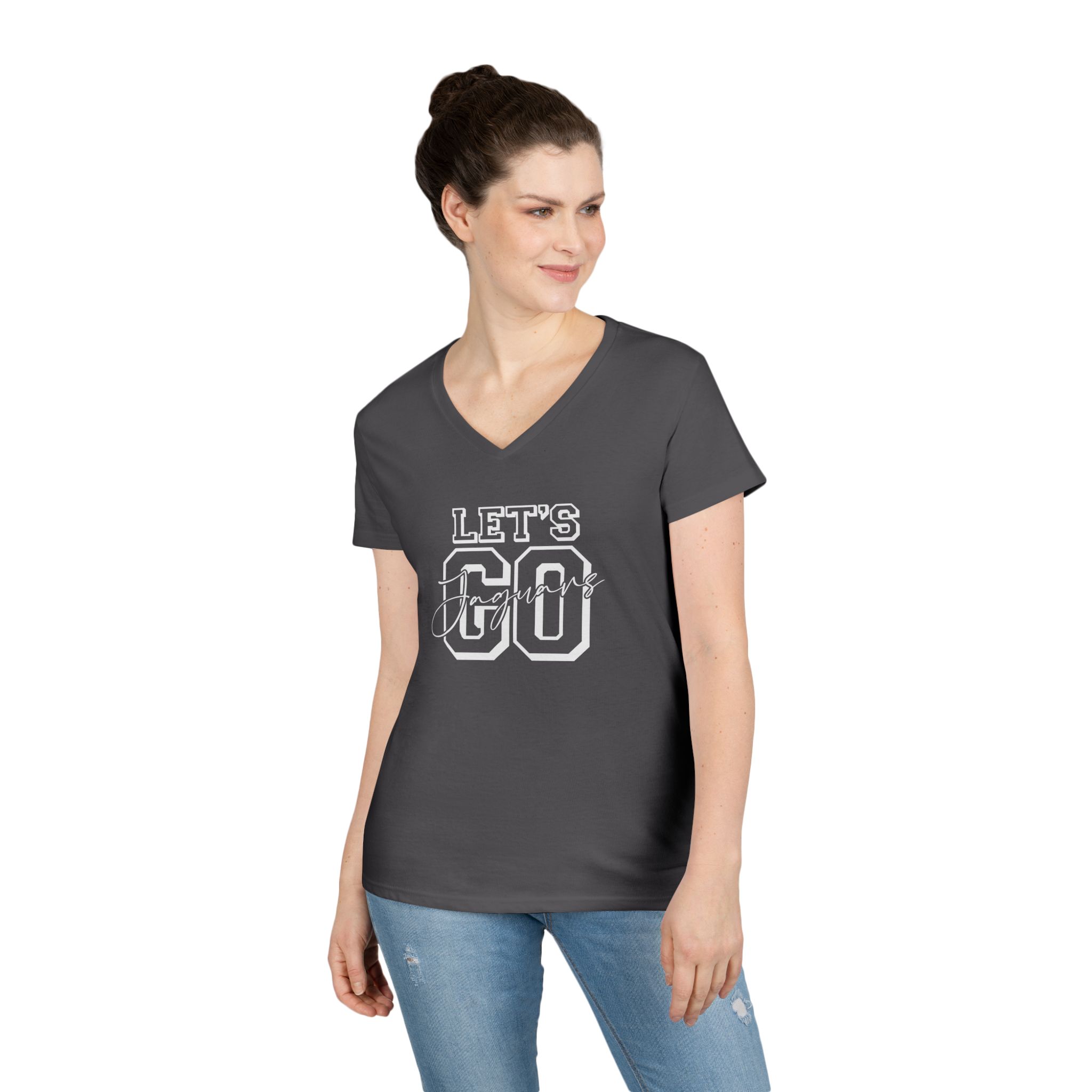 Let's Go Jaguars Ladies' V-Neck T-Shirt - Image 10