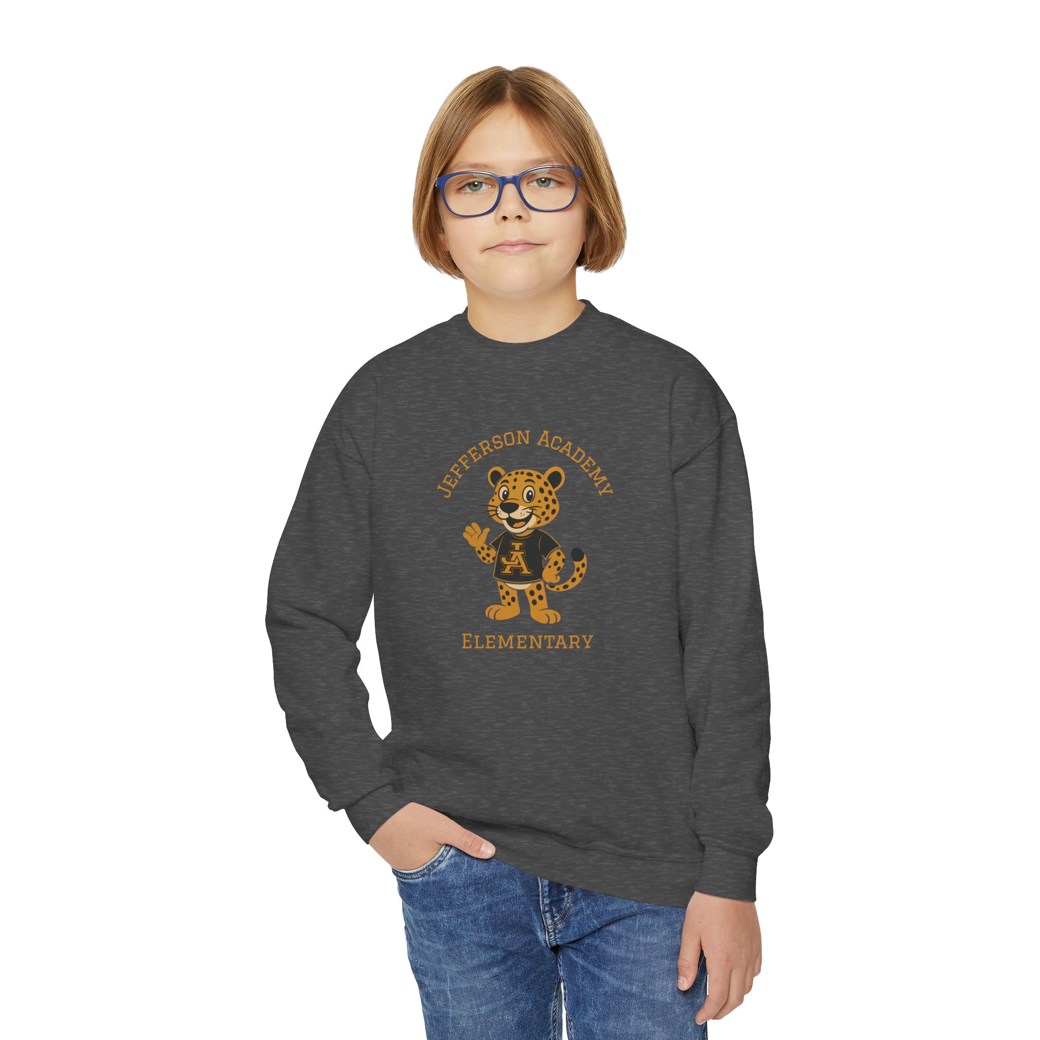 Jingo Jaguar Youth Crewneck Sweatshirt - Image 3
