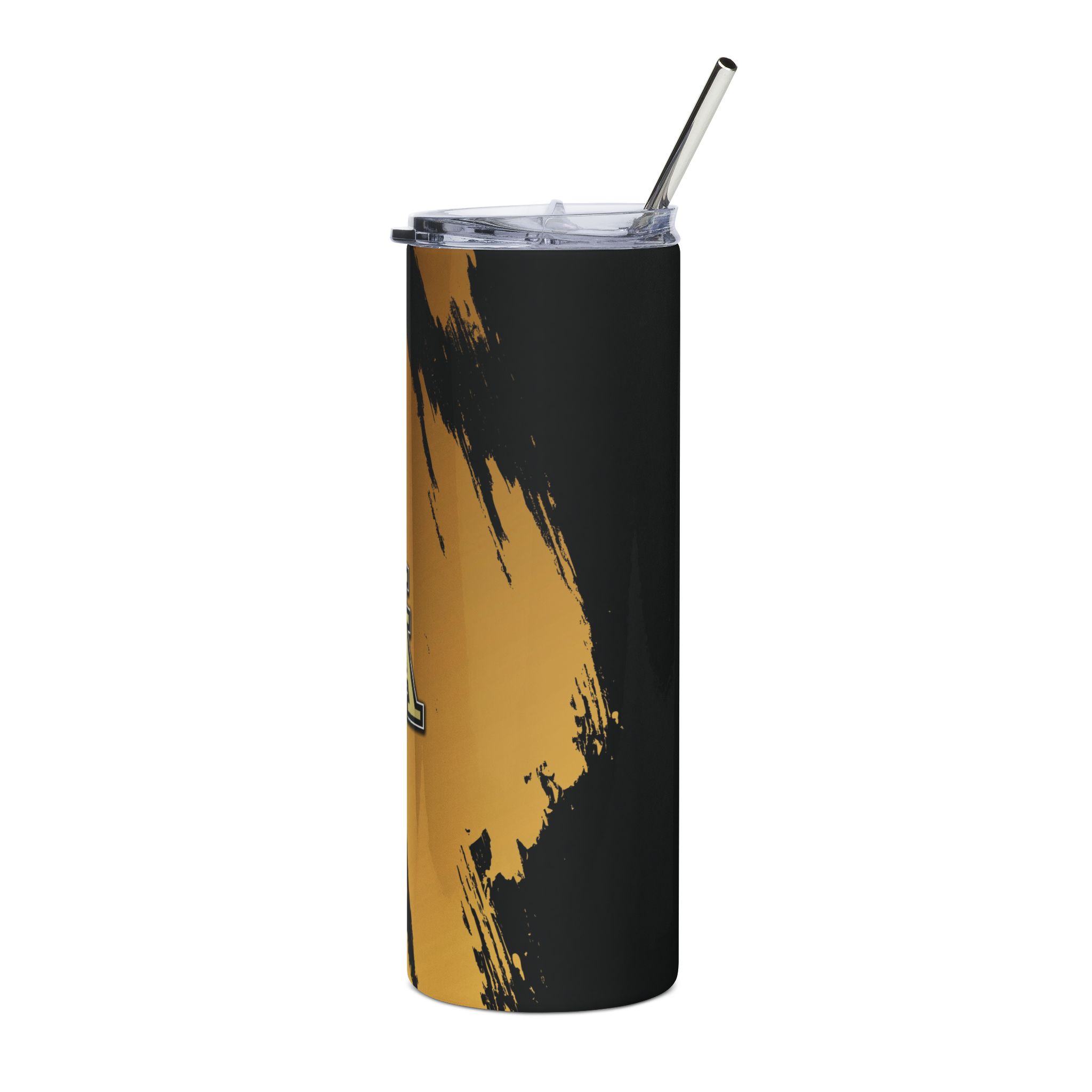 Mighty Black & Gold JA 20oz Tumbler with Straw - Image 4