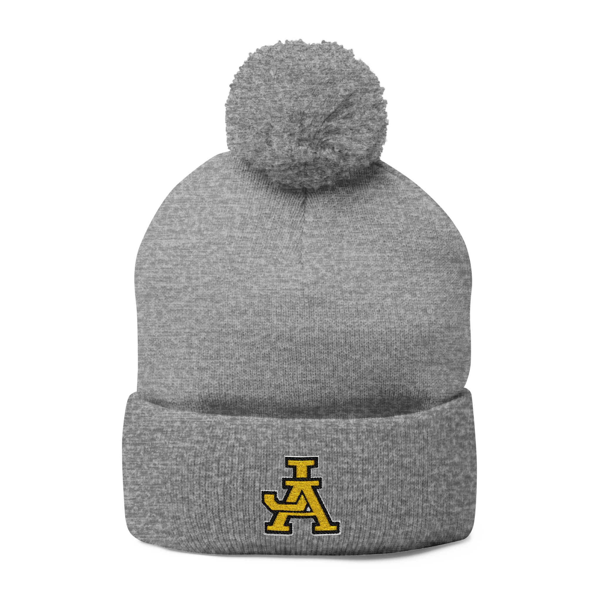 JA Embroidered Pom-Pom Beanie
