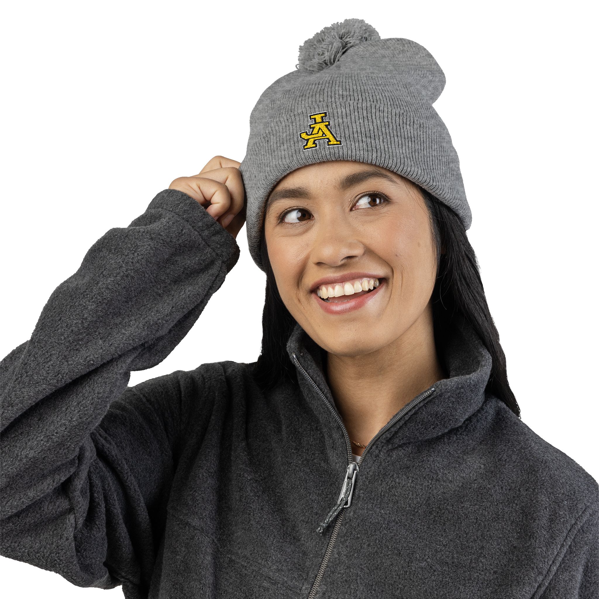 JA Embroidered Pom-Pom Beanie - Image 3